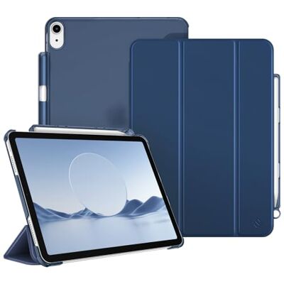 FINTIE Hoes voor iPad Air 4.Generatie 2020 10.9" met Pen houder (Ondersteunt 2e generatie potlood, draadloze oplaadfunctie) Ultradun Case Cover met Transparante Achterkant, Auto Wekken/Slapen, Marineblauw (2026/2025/2024/2022/2020), Rangement de Stylet, FINTIE Hoes voor iPad Air 4.Generatie 2020 10.9" met Pen houder (Ondersteunt 2e generatie potlood, draadloze oplaadfunctie) Ultradun Case Cover met Transparante Achterkant, Auto Wekken/Slapen, Marineblauw (2026/2025/2024/2022/2020), Rangement de Stylet,