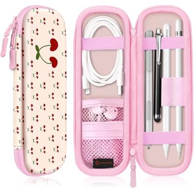 FINTIE Hoes voor Apple Pencil Pro/(USB-C) en Apple Pencil 2/1 Samsung PU-lederen pennenhouder, Surface Pro Stylus Pen beschermhoes met opbergvak voor USB-kabel FINTIE Hoes voor Apple Pencil Pro/(USB-C) en Apple Pencil 2/1 Samsung PU-lederen pennenhouder, Surface Pro Stylus Pen beschermhoes met opbergvak voor USB-kabel