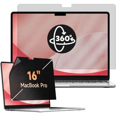 Mamol 360° privacyfilter voor MacBook Pro 16 inch (2021-2024, M1, M2, M3, M4), spionagefilter/blauw lichtfilter, privacyscherm, 40 cm Mamol 360° privacyfilter voor MacBook Pro 16 inch (2021-2024, M1, M2, M3, M4), spionagefilter/blauw lichtfilter, privacyscherm, 40 cm
