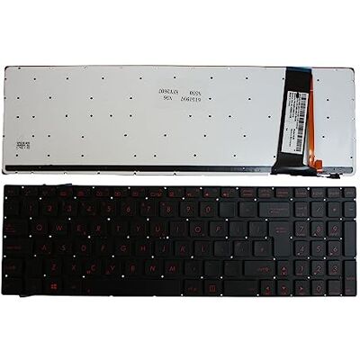 Power4Laptops Notebook toetsenbord met achtergrondverlichting zwart compatibel met Asus N550JK-DS71T Power4Laptops Notebook toetsenbord met achtergrondverlichting zwart compatibel met Asus N550JK-DS71T