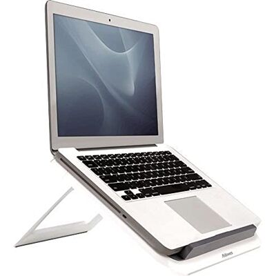 Fellowes QuickLift I-Spire Laptopstandaard, opvouwbaar, pc-houder tot 17 inch, 7 instelhoeken, geventileerde houder, wit Fellowes QuickLift I-Spire Laptopstandaard, opvouwbaar, pc-houder tot 17 inch, 7 instelhoeken, geventileerde houder, wit