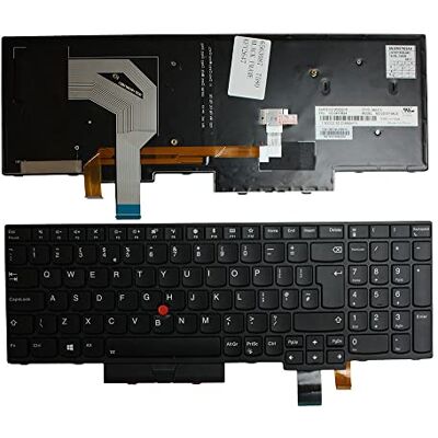 Power4Laptops Notebook toetsenbord met achtergrondverlichting met zwarte wijzer, compatibel met Lenovo ThinkPad T580 Power4Laptops Notebook toetsenbord met achtergrondverlichting met zwarte wijzer, compatibel met Lenovo ThinkPad T580