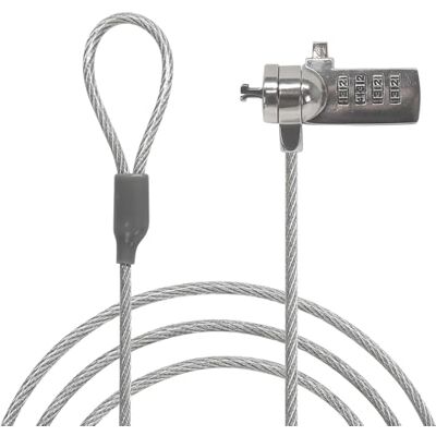 Waytex Codeslot kabel voor laptop of vast en schermen met veiligheidsinkeping, kabel 1,80 m Waytex Codeslot kabel voor laptop of vast en schermen met veiligheidsinkeping, kabel 1,80 m