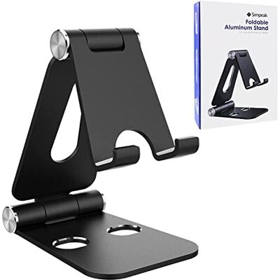 Simpeak Tablethouder, dockhouder, compatibel met mobiele telefoon, accessoires, kantoor, andere smartphones, aluminium zwart Simpeak Tablethouder, dockhouder, compatibel met mobiele telefoon, accessoires, kantoor, andere smartphones, aluminium zwart