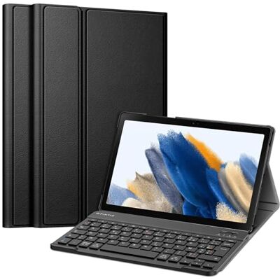 FINTIE Toetsenbord voor Samsung Galaxy Tab A8 10,5 inch 2022/2021 Draadloos Bluetooth AZERTY-toetsenbord, harde en dunne hoes, meerdere posities, zwart FINTIE Toetsenbord voor Samsung Galaxy Tab A8 10,5 inch 2022/2021 Draadloos Bluetooth AZERTY-toetsenbord, harde en dunne hoes, meerdere posities, zwart