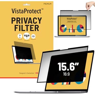 VistaProtect Premium Privacy Filter & Blauw Licht Filter. 2-in-1 Notebook Screen Protector (15,6 inch Flat Screen van Glas Rand) VistaProtect Premium Privacy Filter & Blauw Licht Filter. 2-in-1 Notebook Screen Protector (15,6 inch Flat Screen van Glas Rand)