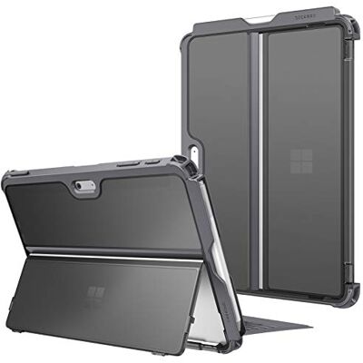 FINTIE Beschermhoes voor Microsoft Surface Go 4/3/2 10,5 inch (2023/2021/2020) en Surface Go 10 inch 2018, beschermhoes met penopslag, schokbestendig, grijs FINTIE Beschermhoes voor Microsoft Surface Go 4/3/2 10,5 inch (2023/2021/2020) en Surface Go 10 inch 2018, beschermhoes met penopslag, schokbestendig, grijs