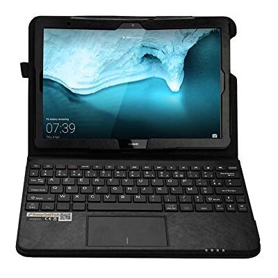 SonnyGoldTech MQ Huawei MediaPad T5 Hoes met Frans toetsenbord AZERTY voor Huawei MediaPad T5 10.1 LTE Hoes met Bluetooth-toetsenbord, geïntegreerde touchpad (touchpad) voor Huawei MediaPad T5 10.1 WiFi SonnyGoldTech MQ Huawei MediaPad T5 Hoes met Frans toetsenbord AZERTY voor Huawei MediaPad T5 10.1 LTE Hoes met Bluetooth-toetsenbord, geïntegreerde touchpad (touchpad) voor Huawei MediaPad T5 10.1 WiFi