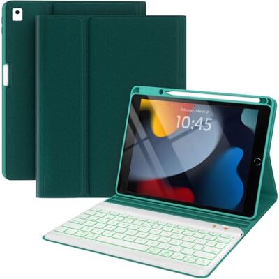 BLUTLOTUS iPad 8e generatie 2020 toetsenbordhoes, hoes met toetsenbord voor iPad 10.5 10.2 2019 met potloodhouder, afneembaar draadloos Bluetooth-toetsenbord met achtergrondverlichting voor iPad 7e generatie BLUTLOTUS iPad 8e generatie 2020 toetsenbordhoes, hoes met toetsenbord voor iPad 10.5 10.2 2019 met potloodhouder, afneembaar draadloos Bluetooth-toetsenbord met achtergrondverlichting voor iPad 7e generatie