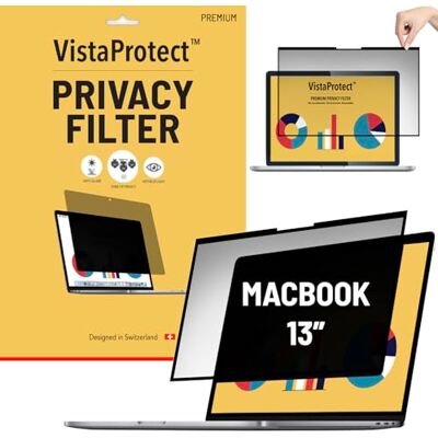 VistaProtect Privacyfilter & Premium Magnetisch Blauw Lichtfilter. 2-in-1 beschermfolie compatibel met Apple MacBook Air M1 & MacBook Pro 13 (2020+) VistaProtect Privacyfilter & Premium Magnetisch Blauw Lichtfilter. 2-in-1 beschermfolie compatibel met Apple MacBook Air M1 & MacBook Pro 13 (2020+)