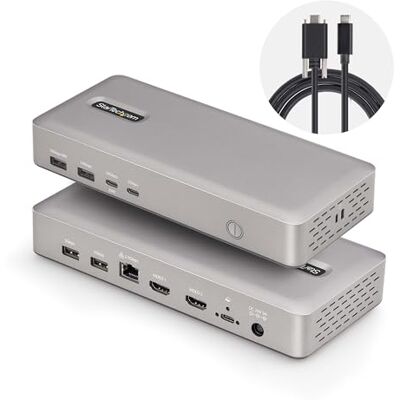 StarTech . com Dock USB4, USB-C 40Gbps, Dual HDMI, tot 2x 4K 60Hz, Multi-Monitor Dock, 6X USB, 2.5GbE StarTech . com Dock USB4, USB-C 40Gbps, Dual HDMI, tot 2x 4K 60Hz, Multi-Monitor Dock, 6X USB, 2.5GbE