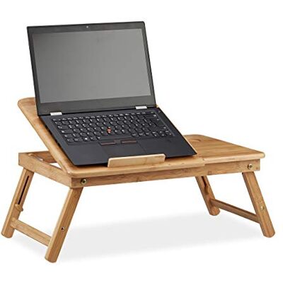 Relaxdays , Natur In hoogte verstelbare laptoptafel van bamboe met lade, 30 x 69 x 35 cm Relaxdays , Natur In hoogte verstelbare laptoptafel van bamboe met lade, 30 x 69 x 35 cm