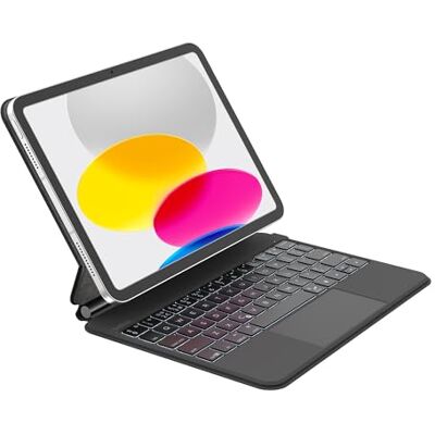 Belkin Pro iPad 10e generatie toetsenbordhoes met magnetische standaard, Bluetooth-toetsenbord met achtergrondverlichting, multi-gebarenbediening, magnetische opslag voor Apple Pencil QWERTY Belkin Pro iPad 10e generatie toetsenbordhoes met magnetische standaard, Bluetooth-toetsenbord met achtergrondverlichting, multi-gebarenbediening, magnetische opslag voor Apple Pencil QWERTY