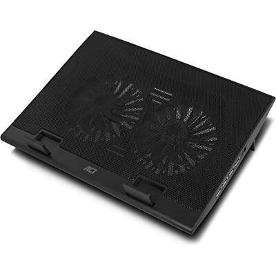 ACT 17 inch laptopventilator, professionele in hoogte verstelbare laptopstandaard (2 ergonomische posities), 2 stille desktopventilatoren, 4-poorts USB-hub - ACT 17 inch laptopventilator, professionele in hoogte verstelbare laptopstandaard (2 ergonomische posities), 2 stille desktopventilatoren, 4-poorts USB-hub -