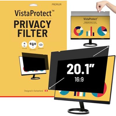 VistaProtect Premium privacyfilter & blauw lichtfilter. 2-in-1 beschermfolie voor computerscherm en monitor (20,1 inch) VistaProtect Premium privacyfilter & blauw lichtfilter. 2-in-1 beschermfolie voor computerscherm en monitor (20,1 inch)