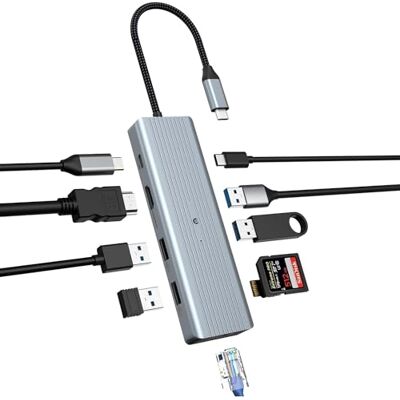 BIGBIG WON USB C-hub, ultradunne USB 3.0-splitter compatibel met desktop, MacBook Pro/Air, 10-in-1 USB-uitbreiding voor MacBook Pro/Air, HP, Lenovo, Dell BIGBIG WON USB C-hub, ultradunne USB 3.0-splitter compatibel met desktop, MacBook Pro/Air, 10-in-1 USB-uitbreiding voor MacBook Pro/Air, HP, Lenovo, Dell