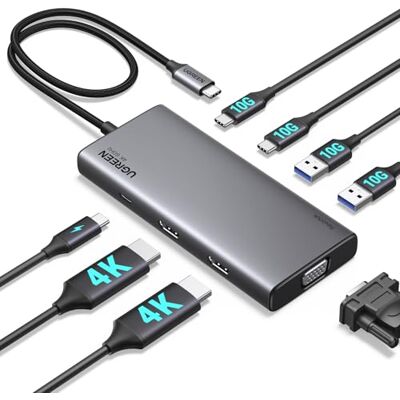 UGREEN Revodok Pro 3081 USB C Hub 8-in-1 Docking Station Triple Display UGREEN Revodok Pro 3081 USB C Hub 8-in-1 Docking Station Triple Display