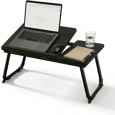 Relaxdays Opvouwbare houten laptopplank, in hoogte verstelbaar, metaal, zwart, 23,5 x 56 x 33 cm Relaxdays Opvouwbare houten laptopplank, in hoogte verstelbaar, metaal, zwart, 23,5 x 56 x 33 cm