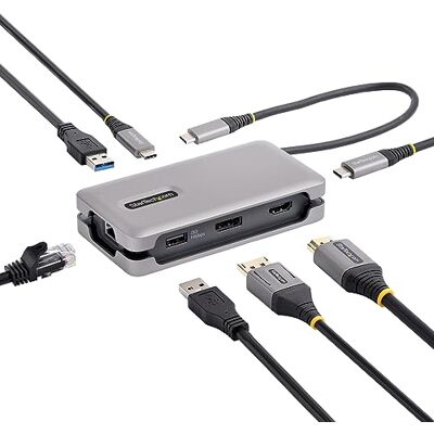 StarTech . com USB-C multiport adapter, 4K 60Hz, HDMI 2.0b, HDR, USB 3.2 Gen 2 hub 10 Gbit/s (2 x USB-C, 1 x USB-A), 100 W PD passe-partout, mini reisdock, 30 cm kabel, station StarTech . com USB-C multiport adapter, 4K 60Hz, HDMI 2.0b, HDR, USB 3.2 Gen 2 hub 10 Gbit/s (2 x USB-C, 1 x USB-A), 100 W PD passe-partout, mini reisdock, 30 cm kabel, station