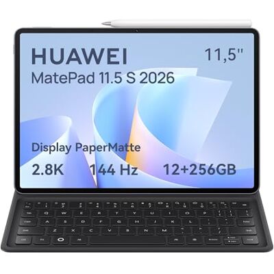Huawei MatePad 11.5 S 2026 Tablet met 2,8 K 144 Hz, 12 + 256 GB, 8800 mAh batterij, SuperCharge, met M-Pencil Pro en afneembaar toetsenbord, IT-versie, 30 stuks Huawei MatePad 11.5 S 2026 Tablet met 2,8 K 144 Hz, 12 + 256 GB, 8800 mAh batterij, SuperCharge, met M-Pencil Pro en afneembaar toetsenbord, IT-versie, 30 stuks