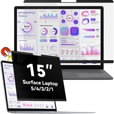 Protescreen Magnetische privacyfilter compatibel met Surface Laptop 5/4/3/2/1 15 inch laptop afneembaar anti-verblinding anti-blauw licht laptop Protescreen Magnetische privacyfilter compatibel met Surface Laptop 5/4/3/2/1 15 inch laptop afneembaar anti-verblinding anti-blauw licht laptop