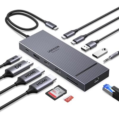 UGREEN Revodok Pro 3121 USB C Hub 12-in-1 Triple Display Docking Station UGREEN Revodok Pro 3121 USB C Hub 12-in-1 Triple Display Docking Station