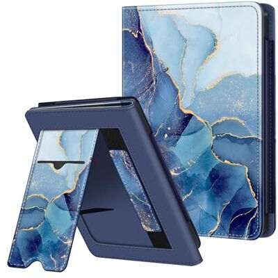 FINTIE Beschermhoes compatibel met 15,24 cm Kobo Clara Colour/BW 2024 en Kobo Clara 2E 2022, e-readerhoes met standaard, kaartsleuf en polsband, oceaanmarmer FINTIE Beschermhoes compatibel met 15,24 cm Kobo Clara Colour/BW 2024 en Kobo Clara 2E 2022, e-readerhoes met standaard, kaartsleuf en polsband, oceaanmarmer