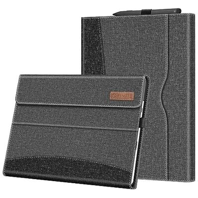FINTIE Hoes compatibel met Microsoft Surface Pro 9 (versie 2022) 13 inch Multi-hoek kijkhoes met vak en penhouder, grijs FINTIE Hoes compatibel met Microsoft Surface Pro 9 (versie 2022) 13 inch Multi-hoek kijkhoes met vak en penhouder, grijs