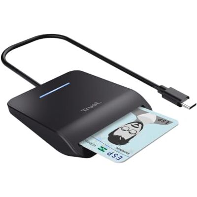 Trust USB-C DNI-kaartlezer, compatibel met alle DNI-kaarten, voldoet aan FIPS 201, FIPS TAA en ISO 7816 klasse A/B/C, kabel van 100 cm, kaartlezer voor persoonlijke identificatie Trust USB-C DNI-kaartlezer, compatibel met alle DNI-kaarten, voldoet aan FIPS 201, FIPS TAA en ISO 7816 klasse A/B/C, kabel van 100 cm, kaartlezer voor persoonlijke identificatie