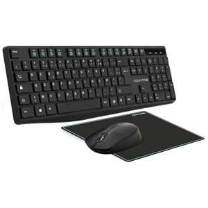 AD ADVANCE Advance Elite Wireless Combo Draadloze Muistoetsenbordset + Mat Bureauset voor PC/Laptop Ergonomisch Toetsenbord Optische Muis 1600 DPI en Stil Wiel Antislipmat AD ADVANCE Advance Elite Wireless Combo Draadloze Muistoetsenbordset + Mat Bureauset voor PC/Laptop Ergonomisch Toetsenbord Optische Muis 1600 DPI en Stil Wiel Antislipmat