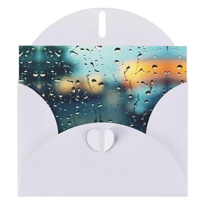 Ghjkfbf Blanco wenskaarten met gelakte enveloppen, regendruppels op glas, voor verjaardag, carnaval, bruiloft, alle gelegenheden Ghjkfbf Blanco wenskaarten met gelakte enveloppen, regendruppels op glas, voor verjaardag, carnaval, bruiloft, alle gelegenheden