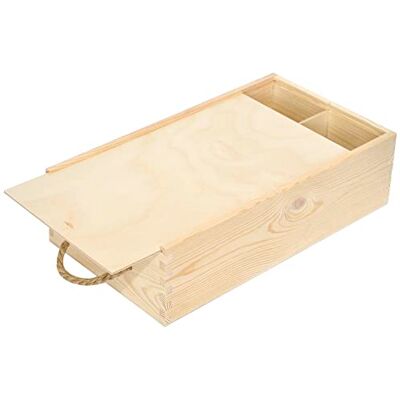 Creative Wijnkist van hout, Kerstmis, cadeau voor wijn, bruiloft, opbergdoos, 2 flessen, 35 x 21 x 11 cm, wijndoos, geschenkdoos voor heren, cadeau voor dames, houten kist Creative Wijnkist van hout, Kerstmis, cadeau voor wijn, bruiloft, opbergdoos, 2 flessen, 35 x 21 x 11 cm, wijndoos, geschenkdoos voor heren, cadeau voor dames, houten kist