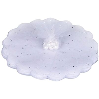 Sumshy 100 stuks ronde tule cirkels wit met glitter voor bruiloft (diameter ca. 25 cm) DIY gastgeschenk doop communie Kerstmis organza tule cirkels als geschenk Sumshy 100 stuks ronde tule cirkels wit met glitter voor bruiloft (diameter ca. 25 cm) DIY gastgeschenk doop communie Kerstmis organza tule cirkels als geschenk