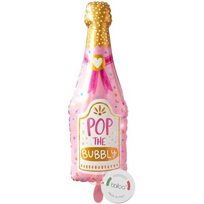 balloa Pop the Bubbly folieballon XXL feestdecoratie 94 cm Elegant flessendesign in roze en goud, XXL, geschikt voor helium, leeg, feestelijke decoratie voor feest en verjaardag balloa Pop the Bubbly folieballon XXL feestdecoratie 94 cm Elegant flessendesign in roze en goud, XXL, geschikt voor helium, leeg, feestelijke decoratie voor feest en verjaardag