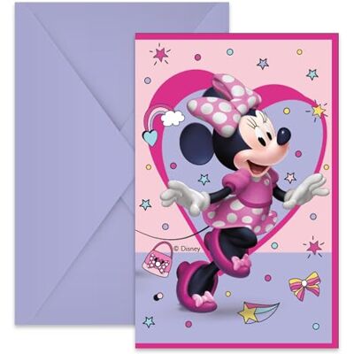 Procos Folat 93942P FSC Minnie Mouse uitnodigingskaarten, meerkleurig, 6 stuks Procos Folat 93942P FSC Minnie Mouse uitnodigingskaarten, meerkleurig, 6 stuks