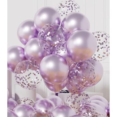 AULE 42 stuks heliumballonnen met linten voor verjaardag, afstuderen, bruiloft, Valentijnsdag, 30,5 cm, lichtpaars metallic AULE 42 stuks heliumballonnen met linten voor verjaardag, afstuderen, bruiloft, Valentijnsdag, 30,5 cm, lichtpaars metallic
