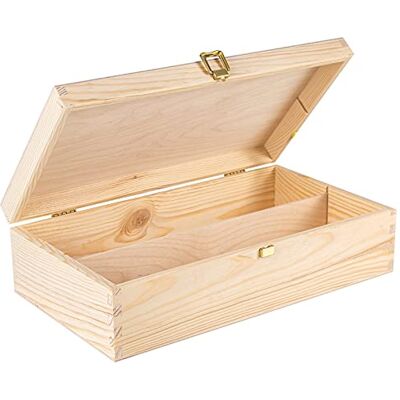 Creative Wijnkist van hout, Kerstmis, wijncadeau, bruiloft, opbergdoos, 2 flessen, 35 x 21 x 11 cm, wijndoos, geschenkdoos voor heren, cadeau voor dames, houten kist Creative Wijnkist van hout, Kerstmis, wijncadeau, bruiloft, opbergdoos, 2 flessen, 35 x 21 x 11 cm, wijndoos, geschenkdoos voor heren, cadeau voor dames, houten kist
