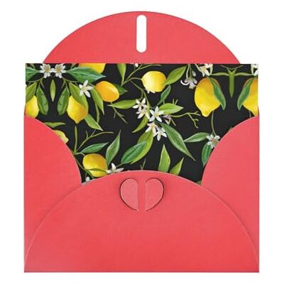 Ghjkfbf Blanco wenskaarten met beschilderde enveloppen, citroen en bloemen, voor verjaardag, carnaval, bruiloft, alle gelegenheden Ghjkfbf Blanco wenskaarten met beschilderde enveloppen, citroen en bloemen, voor verjaardag, carnaval, bruiloft, alle gelegenheden