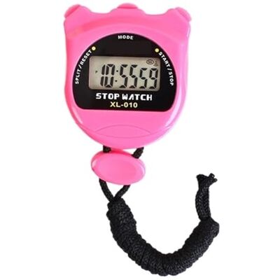 WESLNN Elektronische stopwatch met één rij met twee kanalen voor sport, hardlopen, atletiek, scheidsrechtercode horloge (roze) WESLNN Elektronische stopwatch met één rij met twee kanalen voor sport, hardlopen, atletiek, scheidsrechtercode horloge (roze)