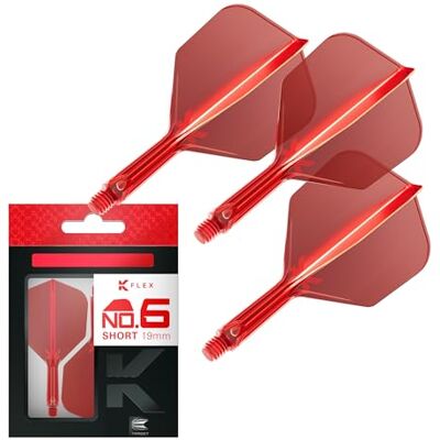 Target Darts K Flex Integrated Dart Flight and Shaft, nr. 6 red (short), verpakking van 3 K-Flex – nr. 6, Precision Moulded 2-in-1 dart flights and dart-stem Professional Dart Accessories Target Darts K Flex Integrated Dart Flight and Shaft, nr. 6 red (short), verpakking van 3 K-Flex – nr. 6, Precision Moulded 2-in-1 dart flights and dart-stem Professional Dart Accessories