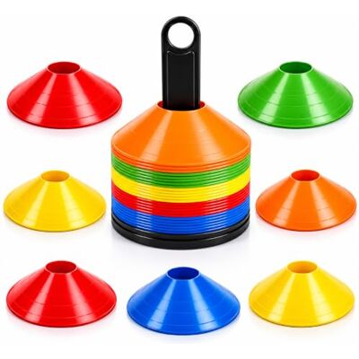 ATHLEJOY Slalom markeringskegels voor voetbal, atletiek, trainingsaccessoires en voetbalaccessoires ATHLEJOY Slalom markeringskegels voor voetbal, atletiek, trainingsaccessoires en voetbalaccessoires