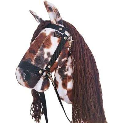 HORSE & toys Grote Ikar paardenset (paard op een stok) + zwarte flens + teugels (Ewe) HORSE & toys Grote Ikar paardenset (paard op een stok) + zwarte flens + teugels (Ewe)