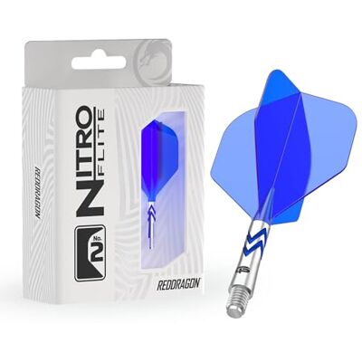 Dragon Darts Nitro Flite geïntegreerd flight & shaft systeem Gerwyn Price "Iceman" vorm en design nr. 2 zwart en zilver, middellange lengte Dragon Darts Nitro Flite geïntegreerd flight & shaft systeem Gerwyn Price "Iceman" vorm en design nr. 2 zwart en zilver, middellange lengte