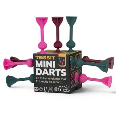 TOSSIT Mini Darts, dartset met zuignap, petanque voor binnen en buiten, muur en vloer, duurzame siliconen, gezelschapsspel en reizen, 9 darts, 3 kleuren TOSSIT Mini Darts, dartset met zuignap, petanque voor binnen en buiten, muur en vloer, duurzame siliconen, gezelschapsspel en reizen, 9 darts, 3 kleuren