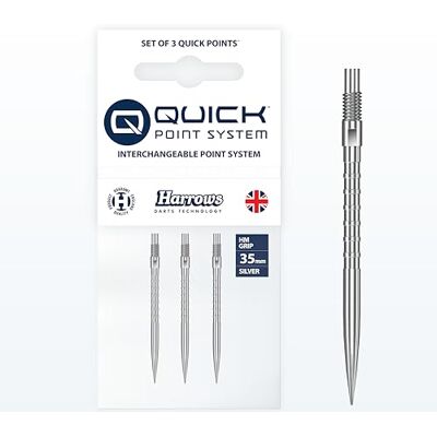 Harrows HM Grip Heavy Metal Quick Points Ryan Searle geïnspireerde dartpunten met vierkante grijpringen snel anti-breuk puntsysteem voor snelle puntwisseling Harrows HM Grip Heavy Metal Quick Points Ryan Searle geïnspireerde dartpunten met vierkante grijpringen snel anti-breuk puntsysteem voor snelle puntwisseling