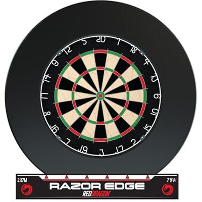 Dragon Ultimate Surround Darts & Rings Set Stalen Tip Dartset Inclusief haardartbord, Achterpaneel Wandbescherming met Oche-lijn Dragon Ultimate Surround Darts & Rings Set Stalen Tip Dartset Inclusief haardartbord, Achterpaneel Wandbescherming met Oche-lijn