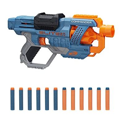 Nerf Elite 2.0 Commander RC-6 Blaster, 12 Elite Darts, 6-Dart Roterende Drum, Ingebouwde Aanpassingsmogelijkheden, Meerkleurig, Één Grootte, E9485F03 Nerf Elite 2.0 Commander RC-6 Blaster, 12 Elite Darts, 6-Dart Roterende Drum, Ingebouwde Aanpassingsmogelijkheden, Meerkleurig, Één Grootte, E9485F03