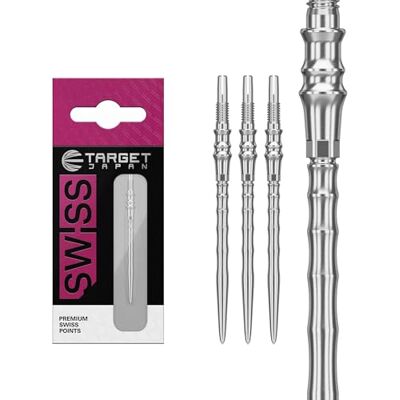 Target Darts Target Japan Premium Swiss Steel Darts Points, 3 Pack Tips 40MM Zilver Reservepunten voor darts, reservepunten, professionele dartbenodigdheden Target Darts Target Japan Premium Swiss Steel Darts Points, 3 Pack Tips 40MM Zilver Reservepunten voor darts, reservepunten, professionele dartbenodigdheden
