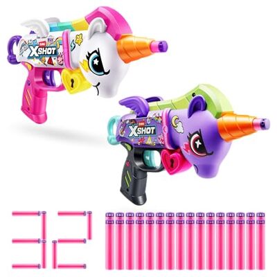 XSHOT Blastercorn Serie 1 Eenhoorn Blaster, 2 stuks (32 darts) XSHOT Blastercorn Serie 1 Eenhoorn Blaster, 2 stuks (32 darts)
