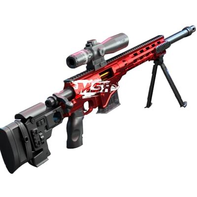 Puppal Sniper geweer voor kinderen, schuimgeweer met 20 zachte ballen, Soft Bullet Sniper Toy Gun MSR, geschikt voor kinderen en volwassenen, 97 cm (rood) Puppal Sniper geweer voor kinderen, schuimgeweer met 20 zachte ballen, Soft Bullet Sniper Toy Gun MSR, geschikt voor kinderen en volwassenen, 97 cm (rood)